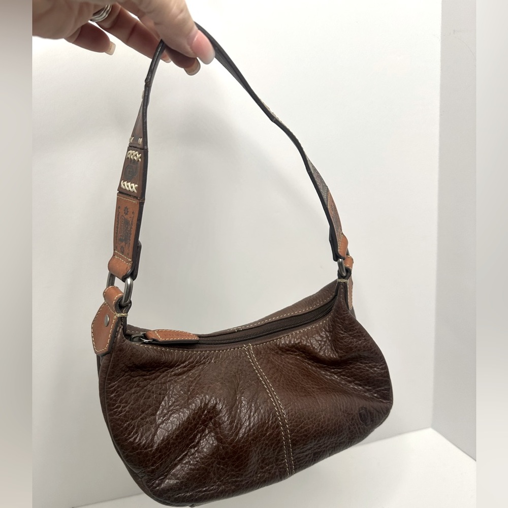 Brown Leather Mini Shoulder Bag - Unbranded